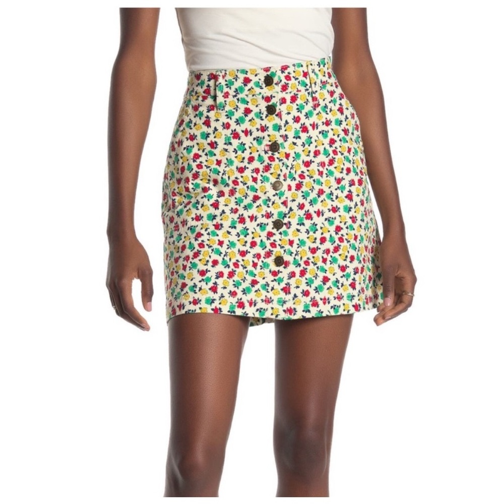 J.Crew Merc Button Front Floral Mini Skirt size 22